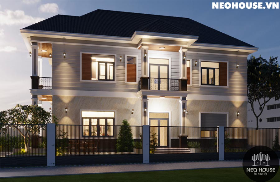 thiết Kế biệt thự vườn 2 tầng hiện đại biệt thự vườn 2 tầng 130m2 mái thái