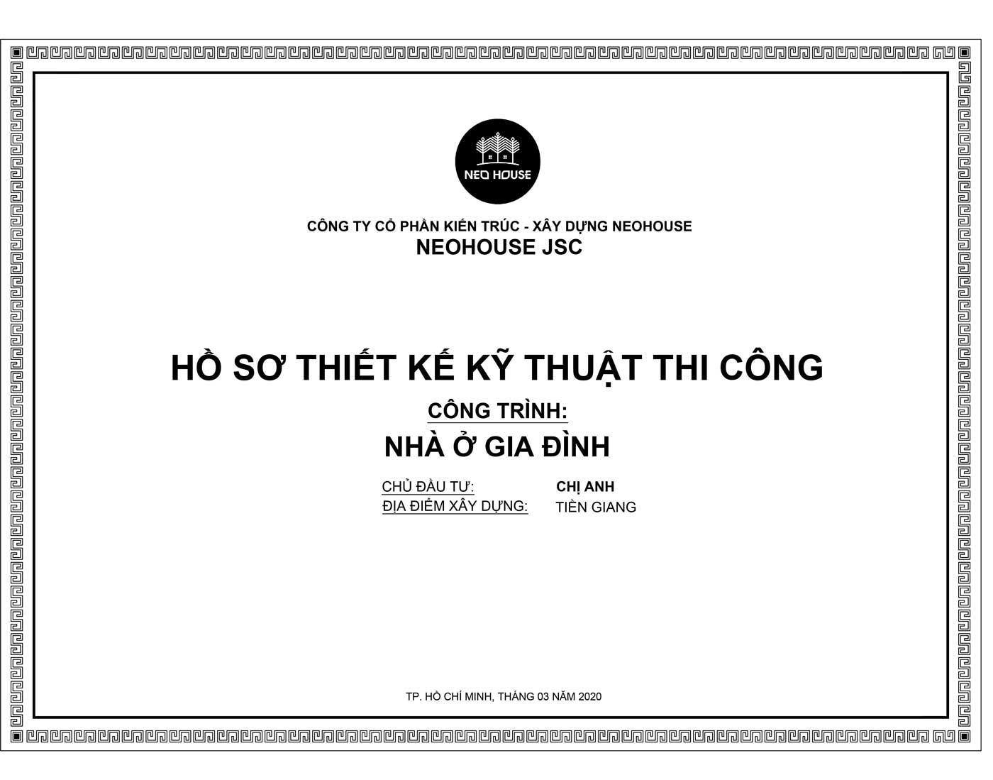 Hồ sơ thiết kế kỹ thuật thi công biệt thự 3 tầng tân cổ điển 4 phòng ngủ