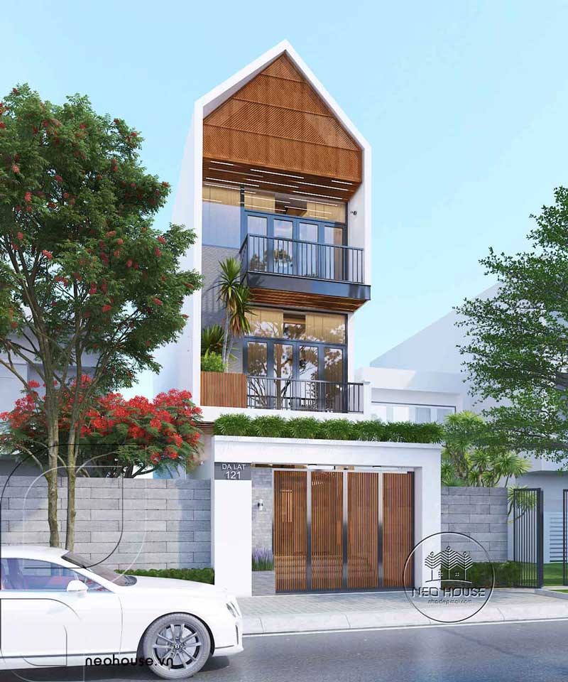 Thiết kế bản vẽ kiến trúc nhà phố 3 tầng