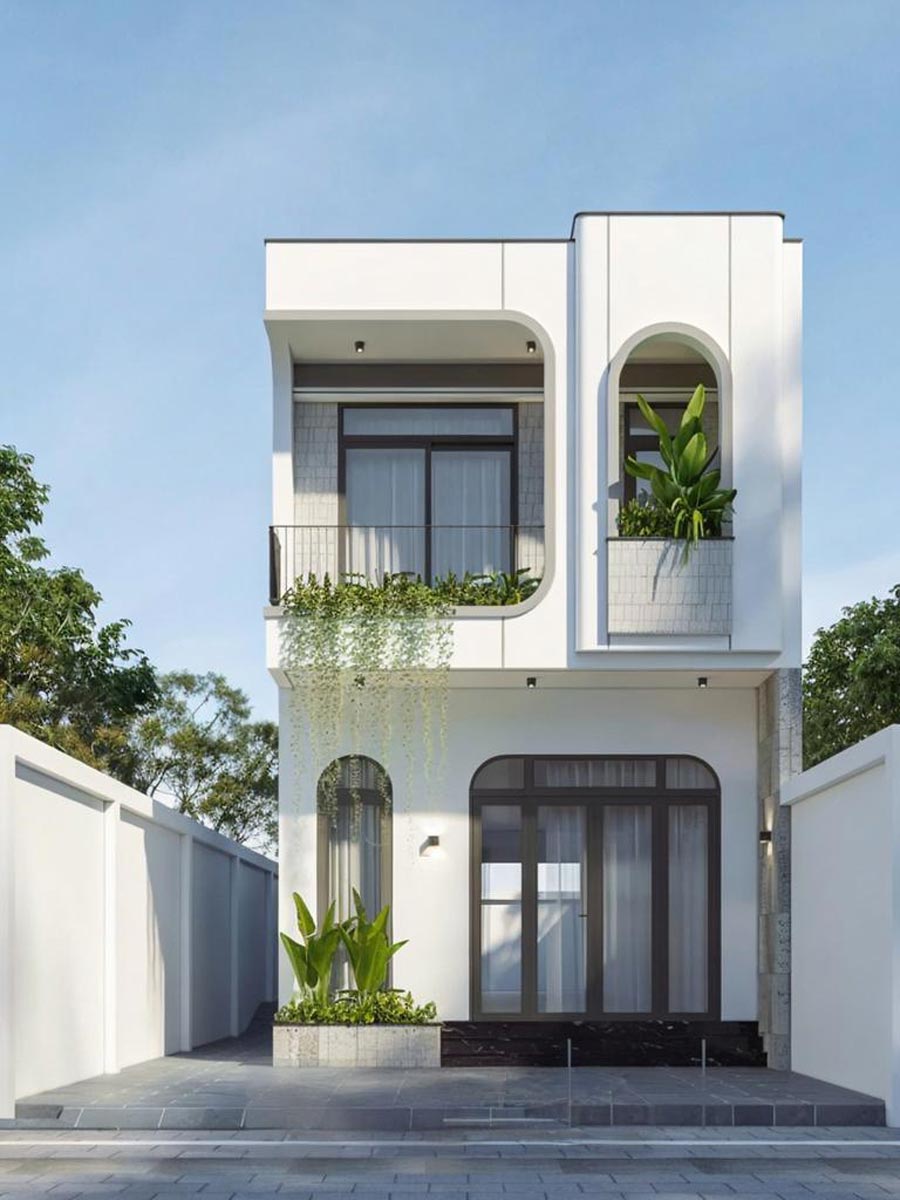 mẫu thiết kế nhà ống 2 tầng 5x20m đẹp