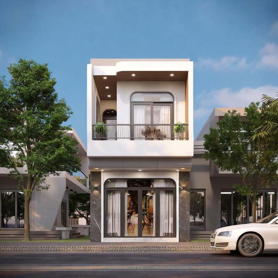mẫu thiết kế nhà ống 2 tầng 5x20m đẹp