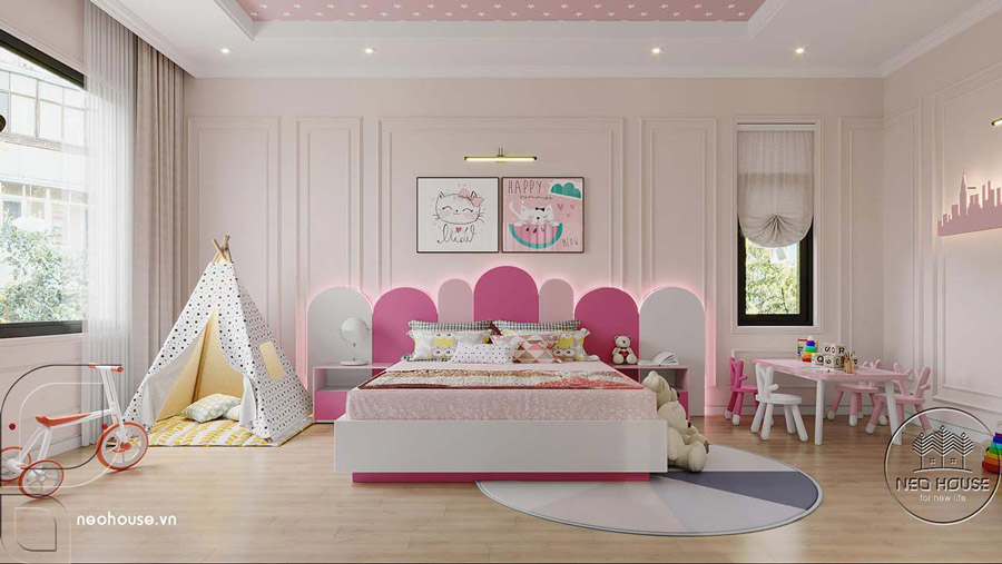 Thiết kế nội thất phòng ngủ nhà ống 3 tầng 5x20m