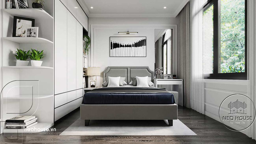 Thiết kế nội thất phòng ngủ nhà ống 3 tầng 5x20m