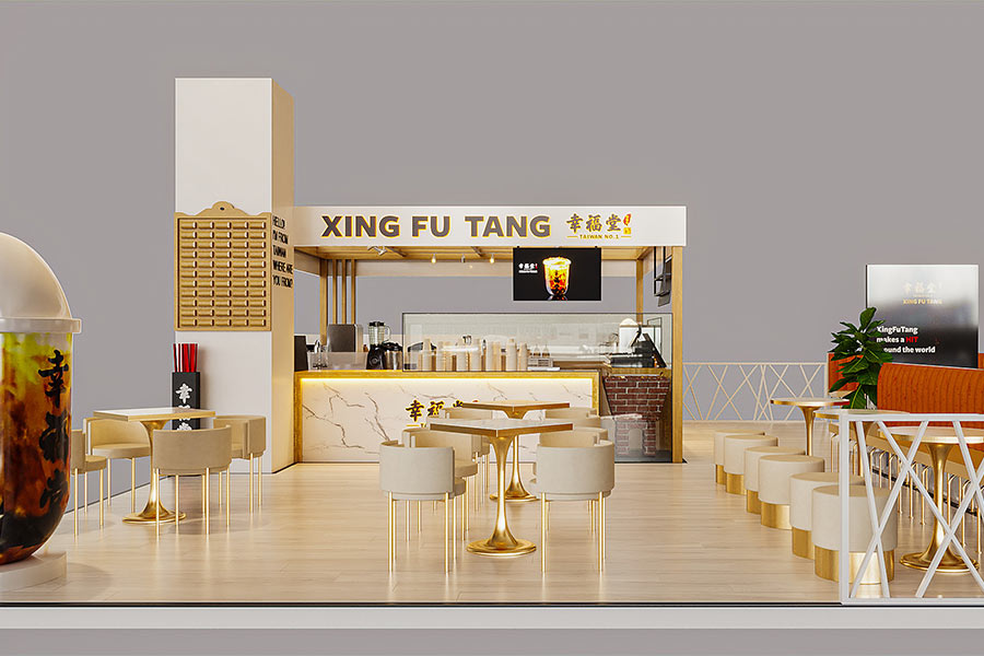 Thiết kế quán trà sữa sang trọng Xing Fu Tang. Ảnh bìa