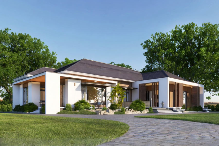 Các lưu ý khi thiết kế mẫu nhà chữ L 1 tầng ở nông thôn