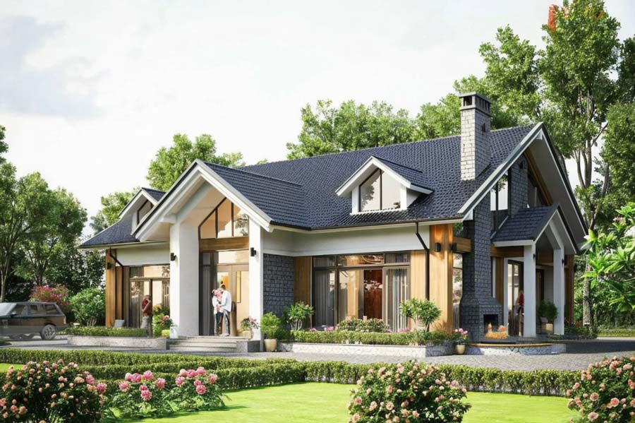 Lưu ý khi thi công mẫu nhà cấp 4 đẹp 100m2 3 phòng ngủ