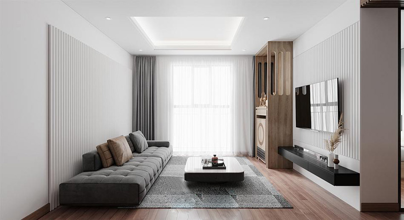 Thiết kế nội thất chung cư 105m2 phong cách tối giản