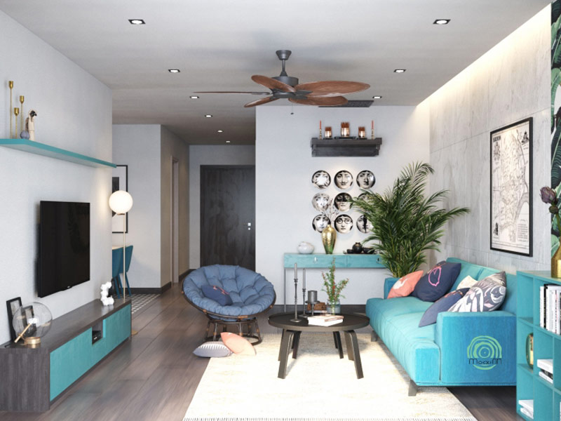 Thiết kế nội thất chung cư 105m2 phong cách Tropical