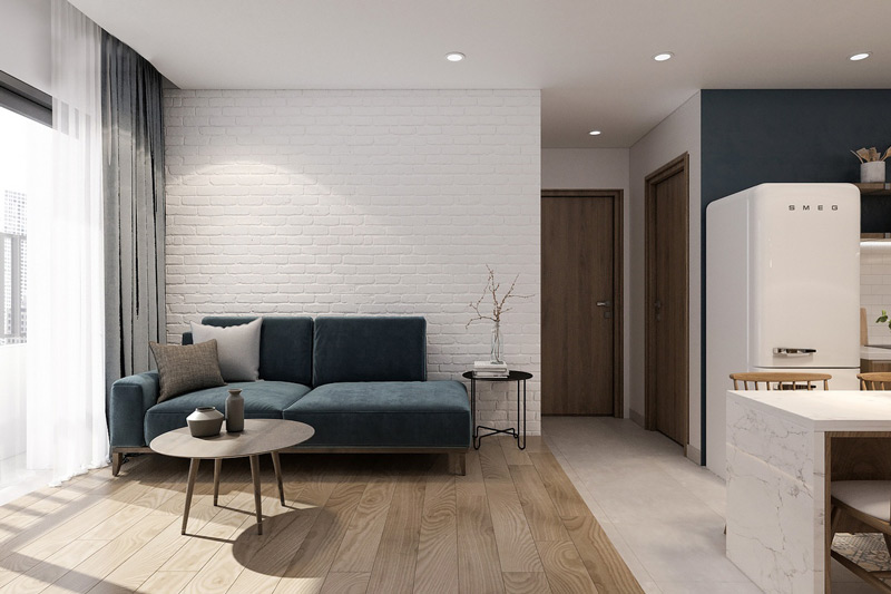 Thiết kế nội thất căn hộ chung cư 60m2 hiện đại