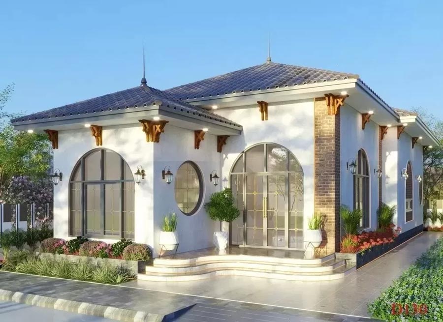 Mẫu nhà cấp 4 chữ l 3 phòng ngủ sang trọng