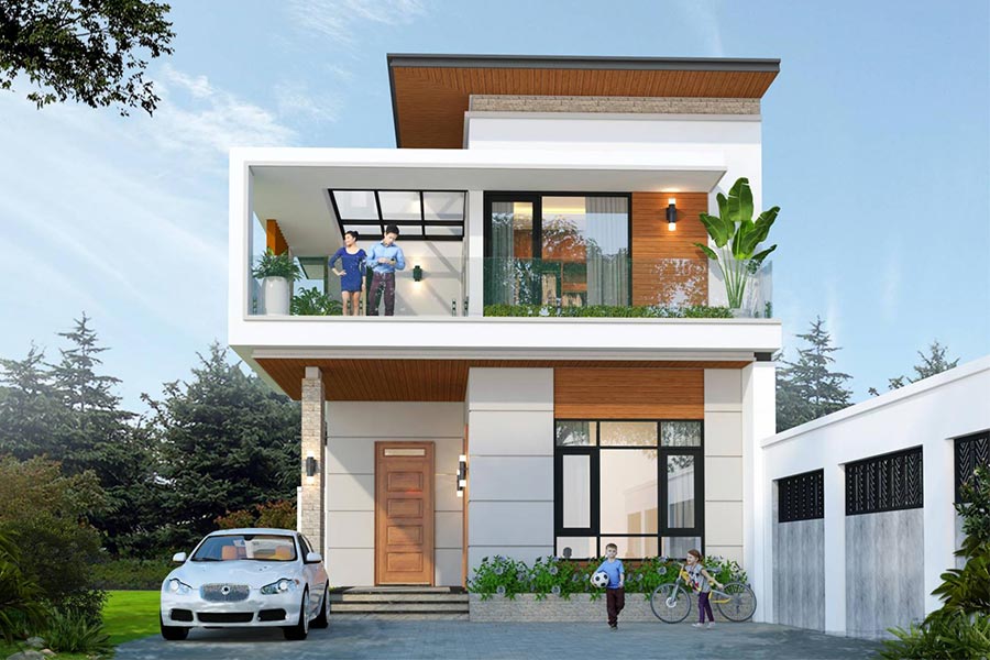 Mẫu nhà 2 tầng mái nhật vuông vắn hiện đại tại Bắc Ninh | KIẾN TRÚC 365 -  YouTube