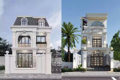 TOP 45+ mẫu nhà phố tân cổ điển 2 tầng đẹp sang trọng 2023