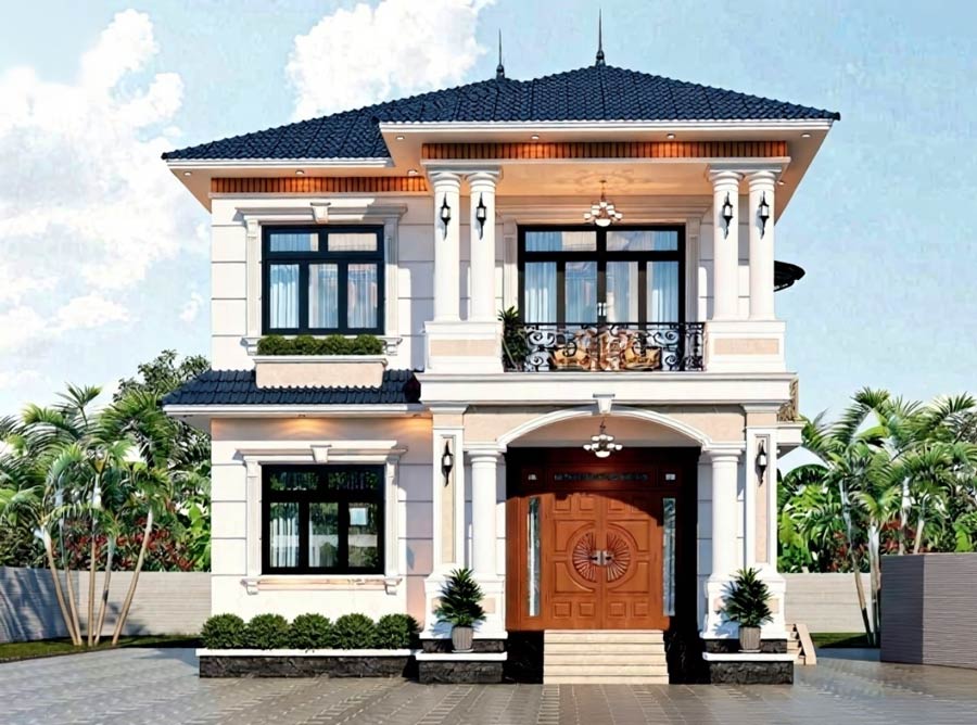 Mẫu nhà tân cổ điển 2 tầng kiểu biệt thự