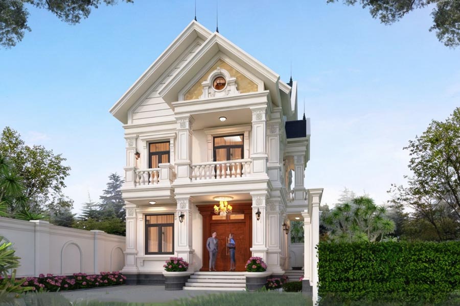 Mẫu nhà phố 2 tầng 8x15 có gara để xe