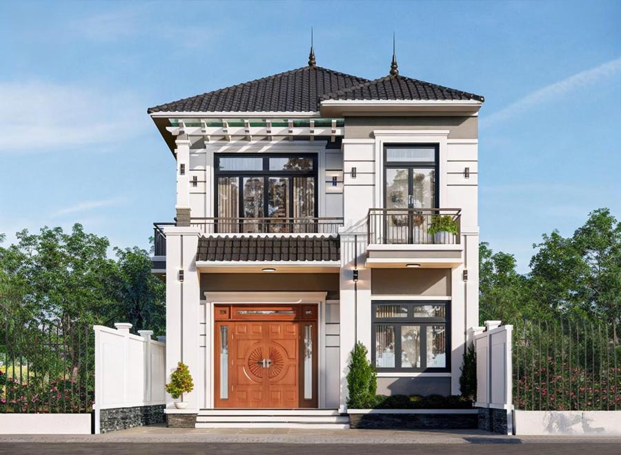 Mẫu thiết kế nhà phố 2 tầng 8x15m tối giản