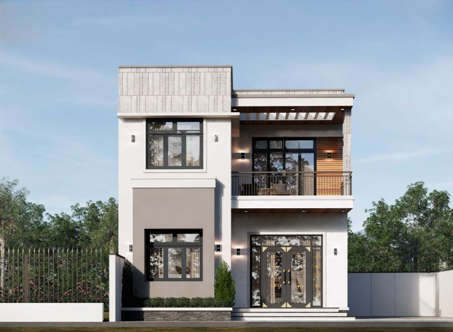 Mẫu thiết kế nhà phố 2 tầng 8x15m tối giản