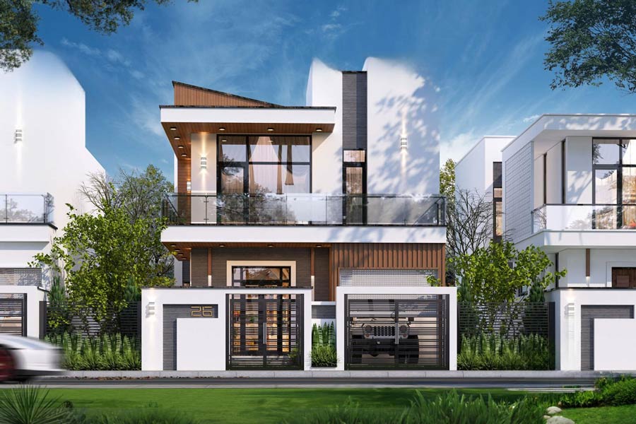 Mẫu thiết kế nhà phố 2 tầng 8x15m tối giản