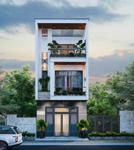 99+ Mẫu nhà phố 2 tầng 1 tum đẹp hiện đại, tiết kiệm chi phí