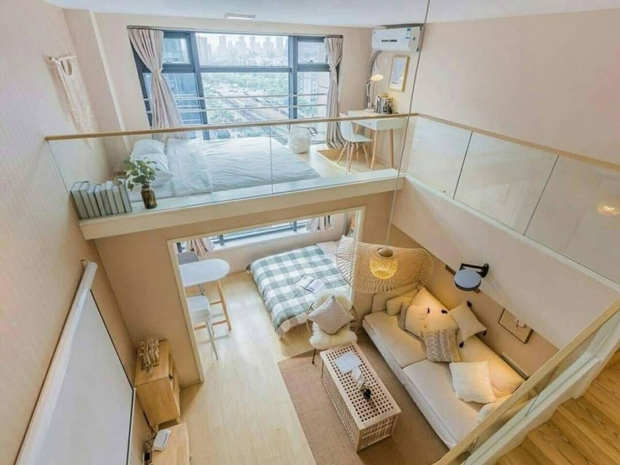 Thiết kế căn hộ studio 30m2 có gác lửng