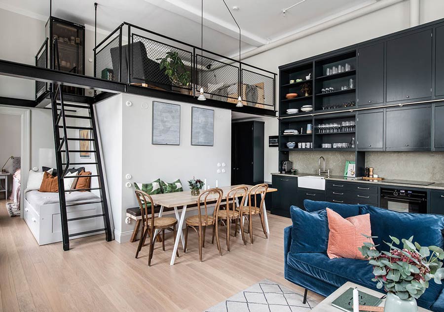 Thiết kế căn hộ studio 30m2 có gác lửng