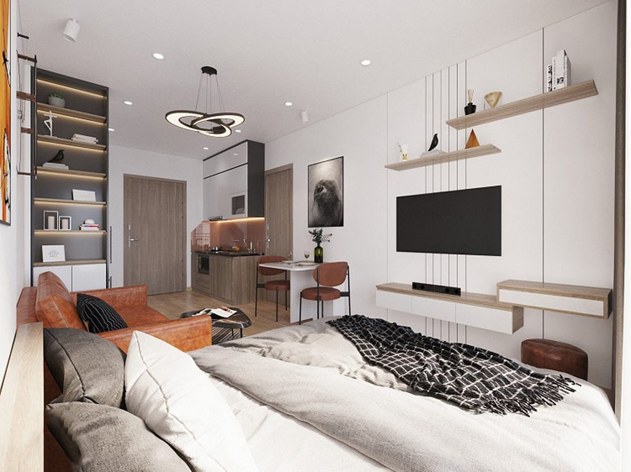 Mẫu thiết kế căn hộ studio Hàn Quốc