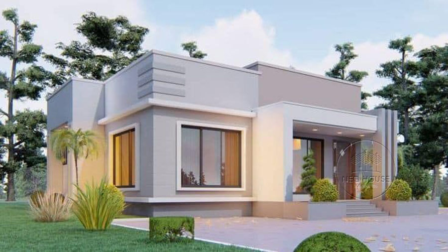 Nhà cấp 4 mái bằng 3 phòng 1 phòng thờ