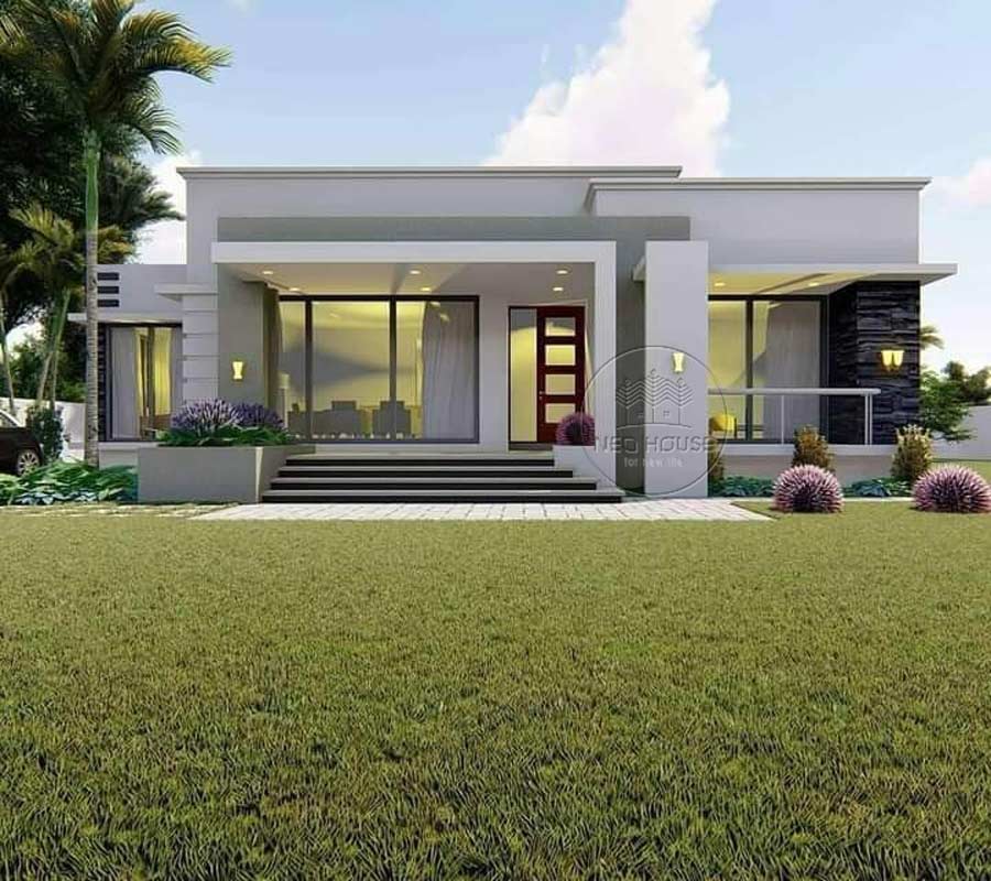 Nhà cấp 4 mái bằng 3 phòng có gara