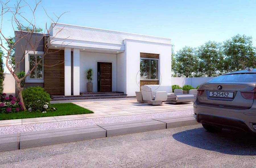 Nhà cấp 4 mái bằng 3 phòng có sân vườn