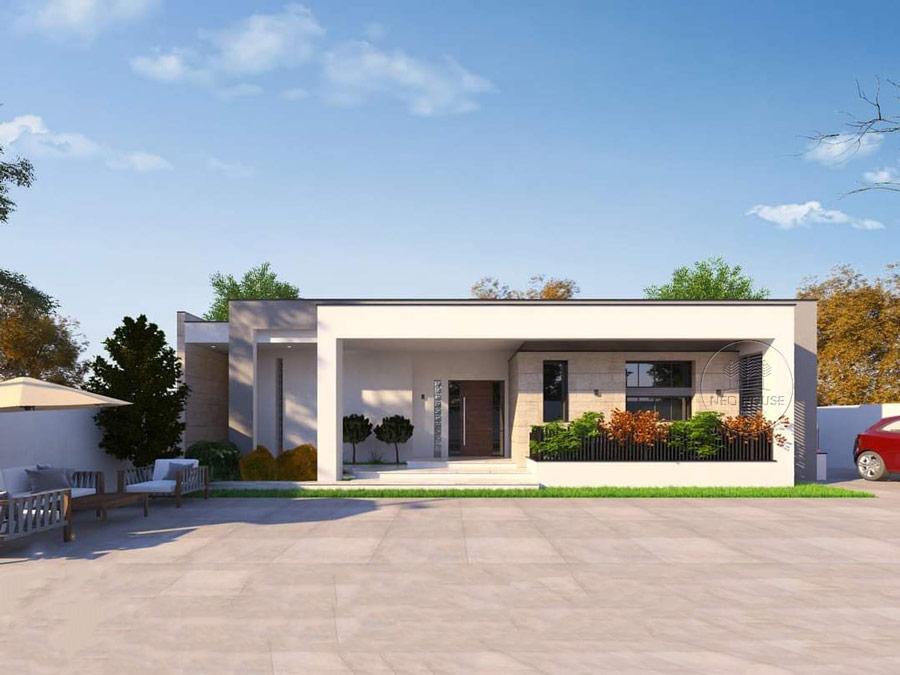 Nhà cấp 4 mái bằng 3 phòng có sân vườn