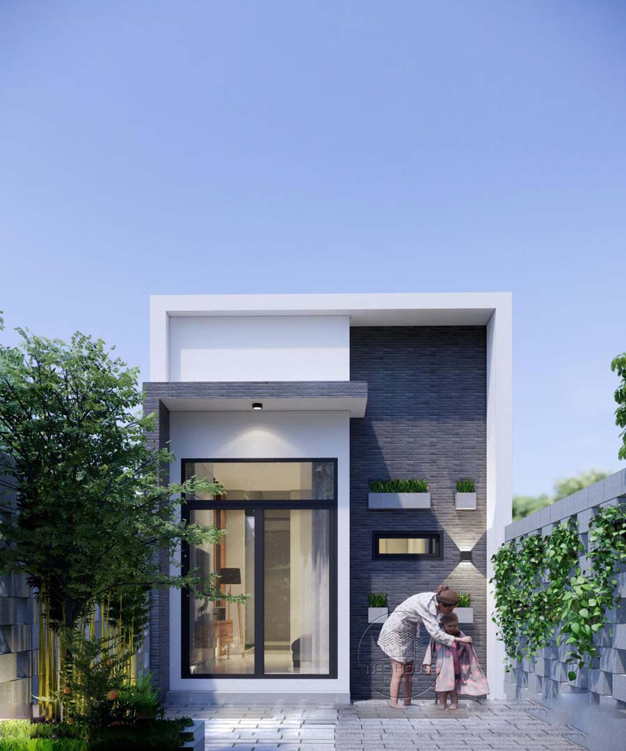 Nhà cấp 4 mái bằng 3 phòng có gác lửng