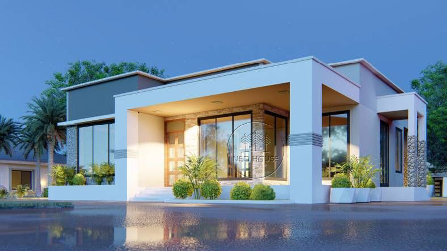 Nhà cấp 4 mái bằng 3 phòng ở nông thôn