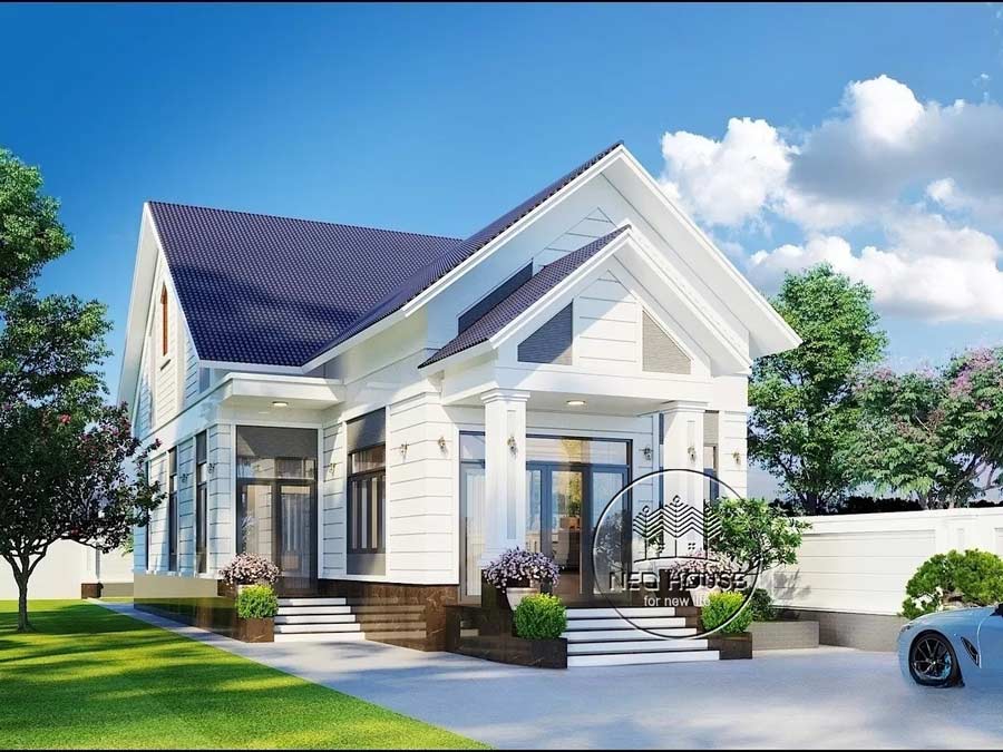 Mẫu nhà cấp 4 mái thái 8x12m 3 phòng ngủ