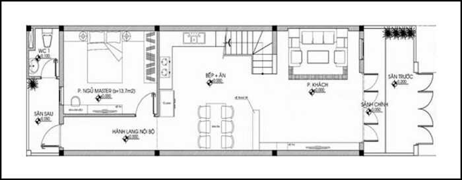 Tầng trệt nhà gác lửng 3 phòng ngủ 1 phòng thờ 500 triệu