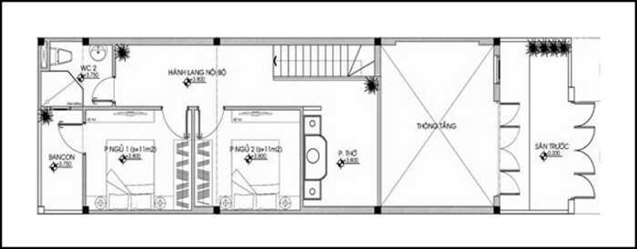 Tầng lửng nhà gác lửng 3 phòng ngủ 1 phòng thờ 500 triệu