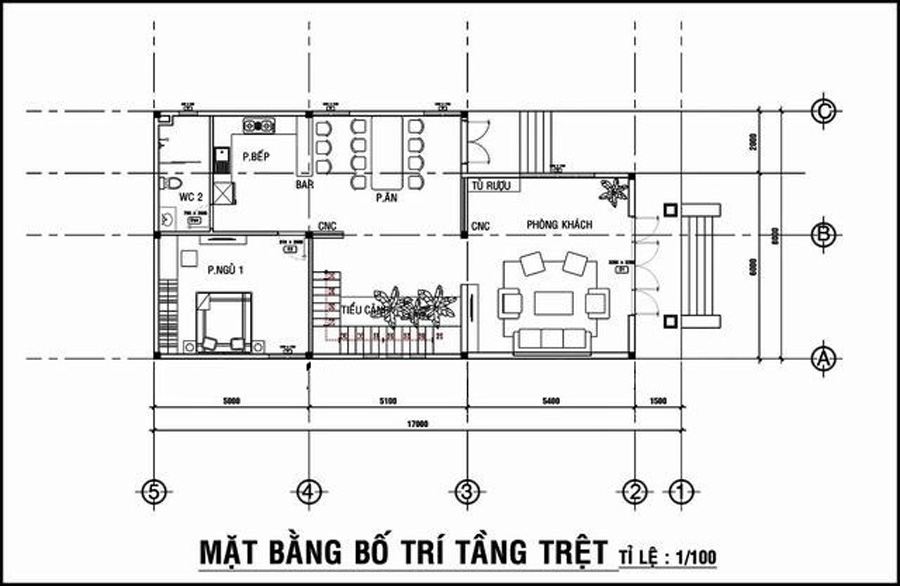 Tầng trệt nhà gác lửng 3 phòng ngủ 500 triệu chữ L