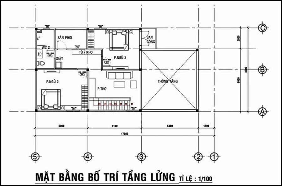 Tầng lửng nhà gác lửng 3 phòng ngủ 500 triệu chữ L