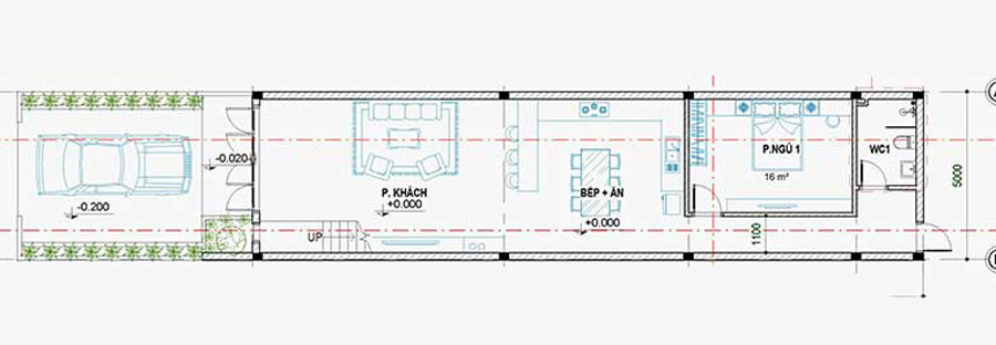 Tầng trệt nhà gác lửng 3 phòng ngủ 500 triệu hiện đại