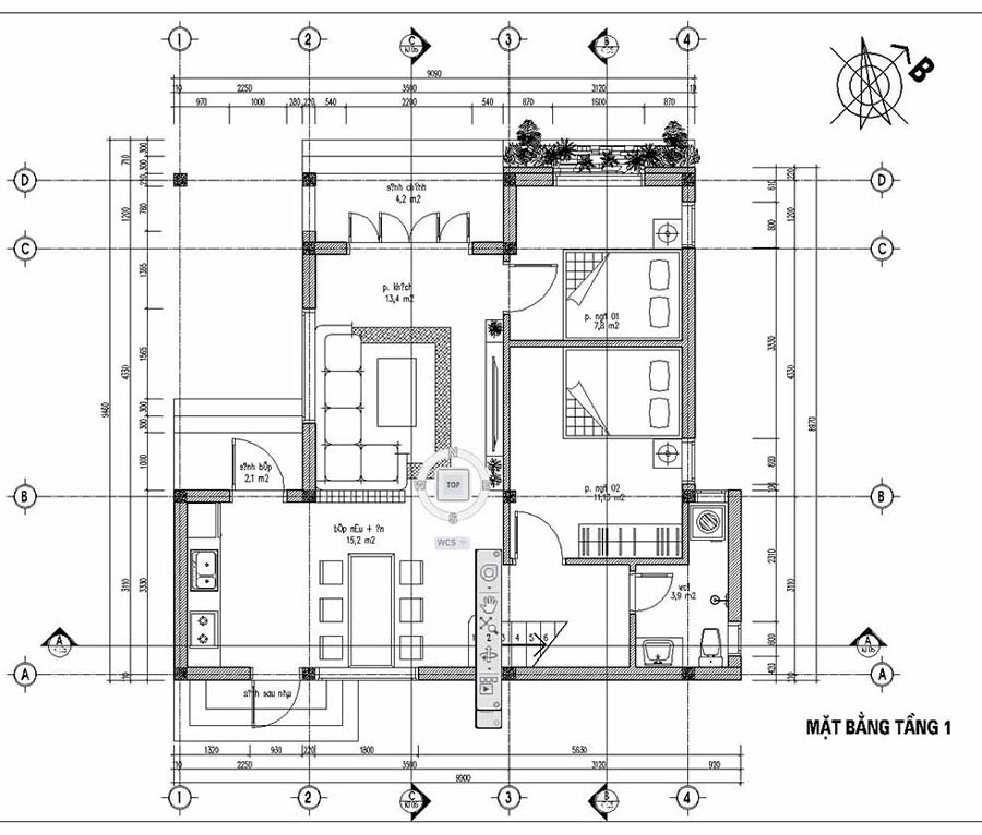 Tầng trệt nhà gác lửng 3 phòng ngủ 500 triệu mái lệch