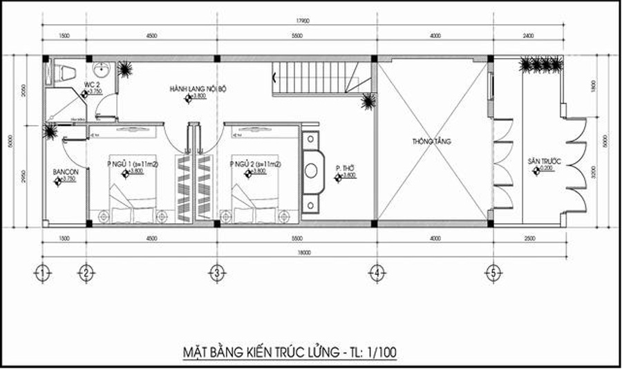 Tầng lửng nhà gác lửng 3 phòng ngủ 500 triệu mái tôn