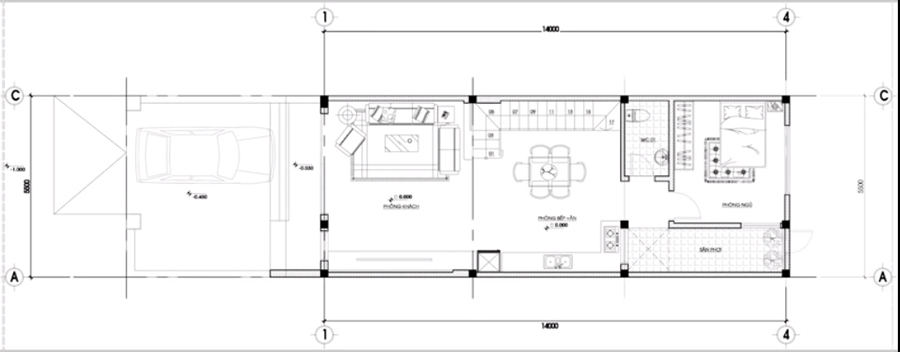 Tầng trệt nhà gác lửng 3 phòng ngủ 500 triệu ở nông thôn