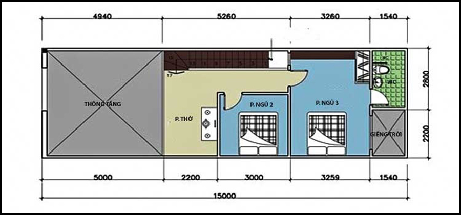 Tầng lửng nhà gác lửng 3 phòng ngủ 500 triệu tối giản