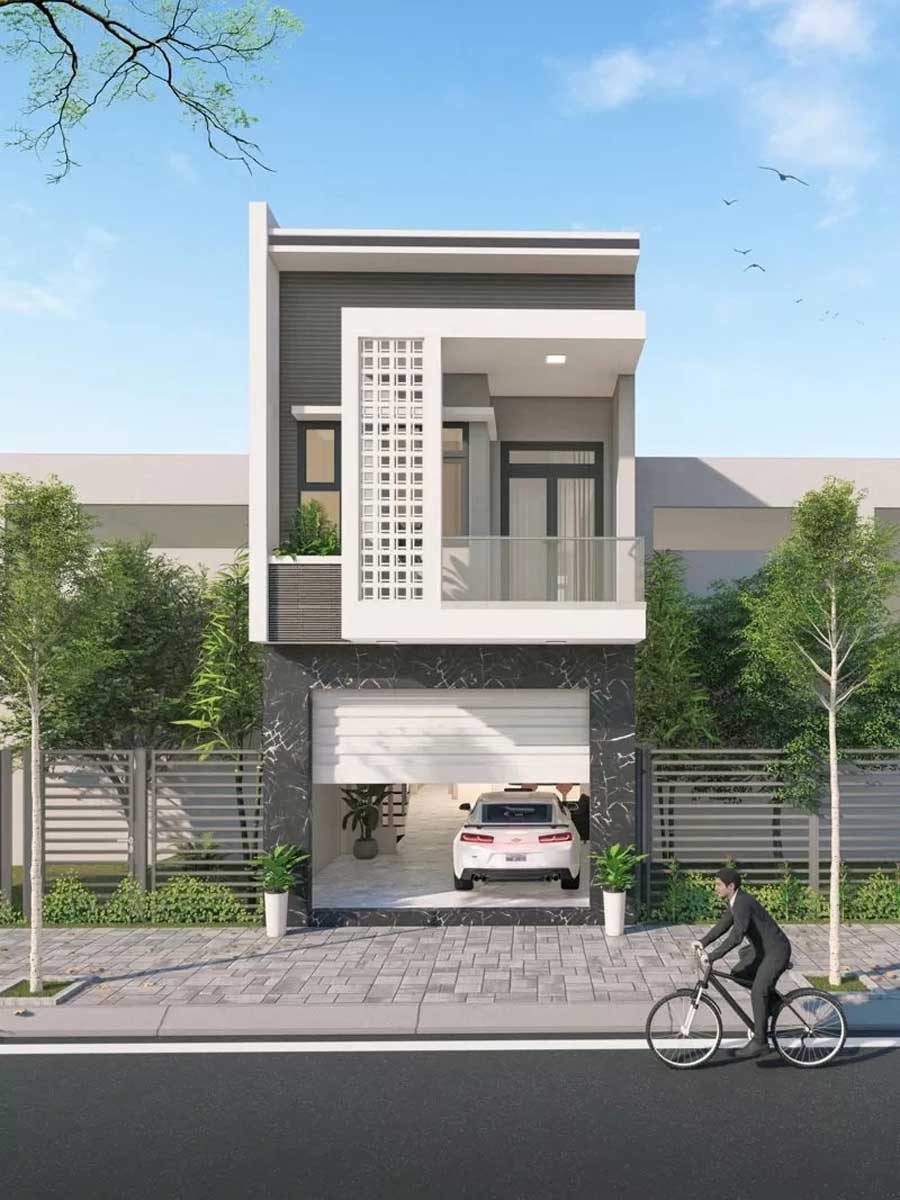 Mẫu nhà 1 trệt 1 lầu 5x20 đẹp có gara