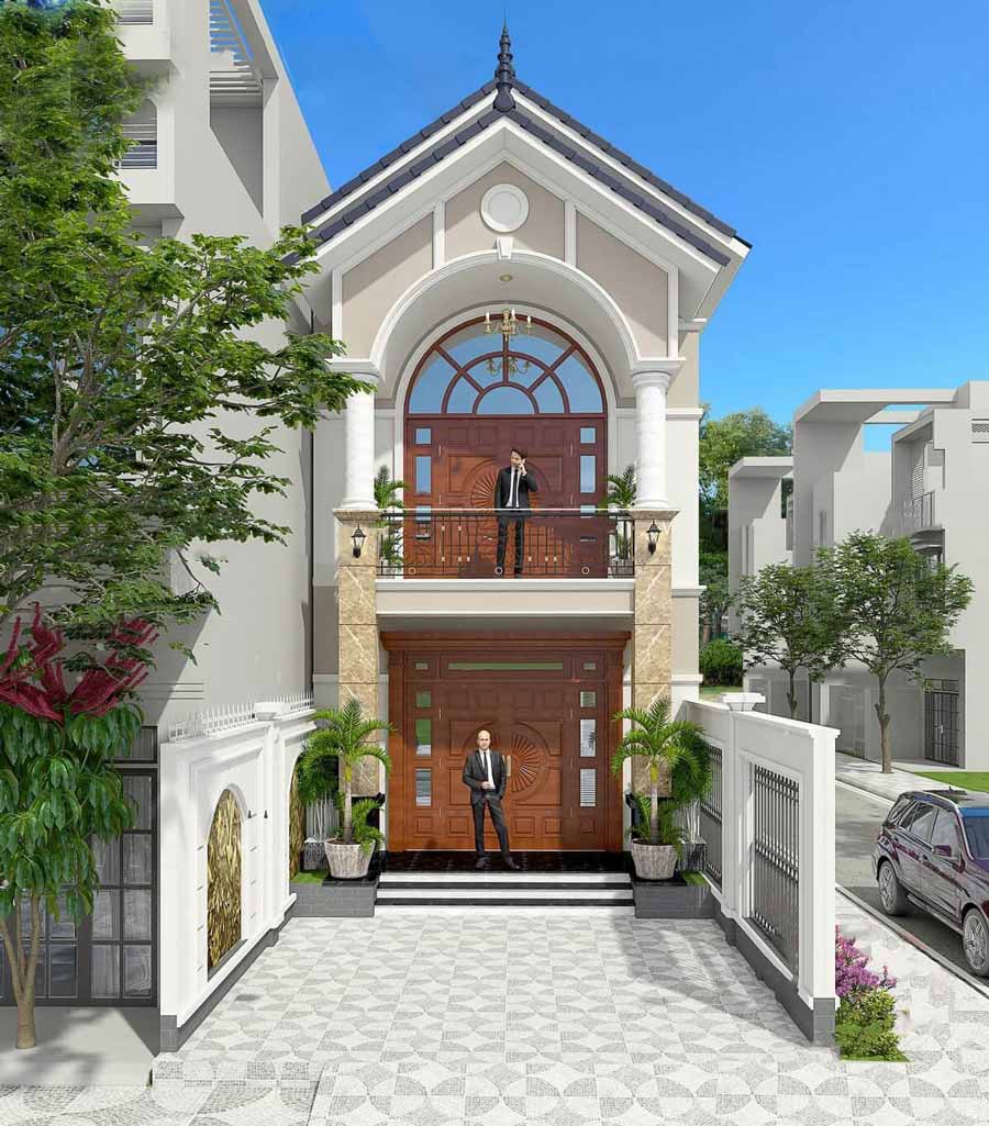 Mẫu nhà 1 trệt 1 lầu 5x20 mái thái