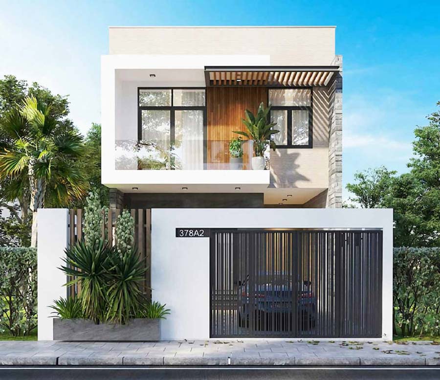 Mẫu xây nhà phố 1 trệt 1 lầu 500 triệu 8x10m