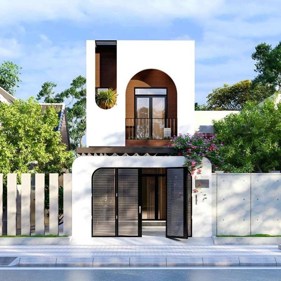 Mẫu xây nhà 1 trệt 1 lầu 500 triệu mái tôn