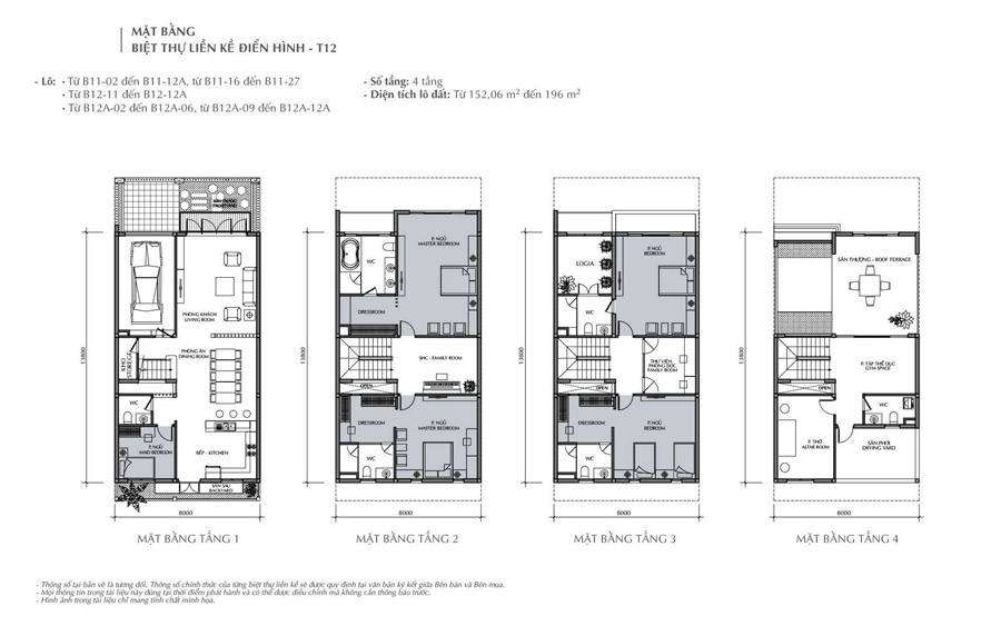 Mặt bằng công năng biệt thự liền kề Vinhomes Gardenia