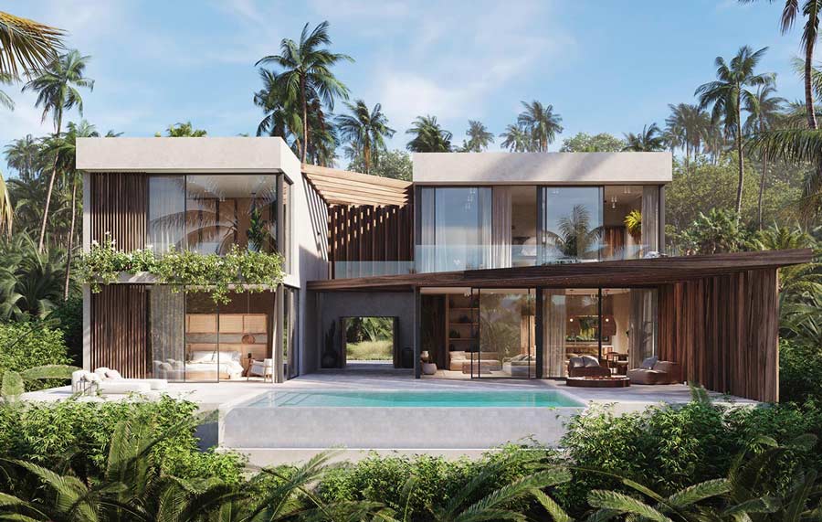 Mẫu nhà villa 2 tầng hiện đại