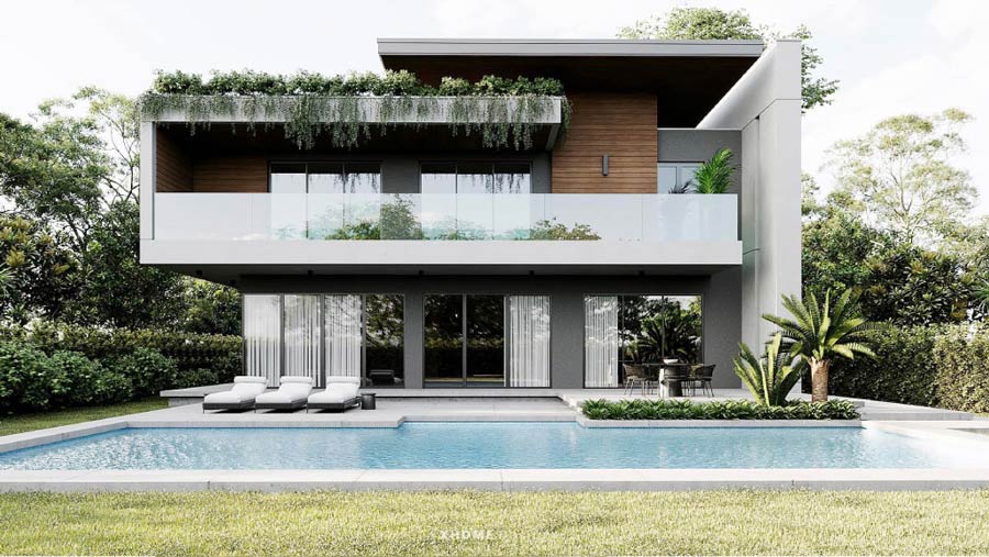 Mẫu nhà villa 2 tầng ven sông