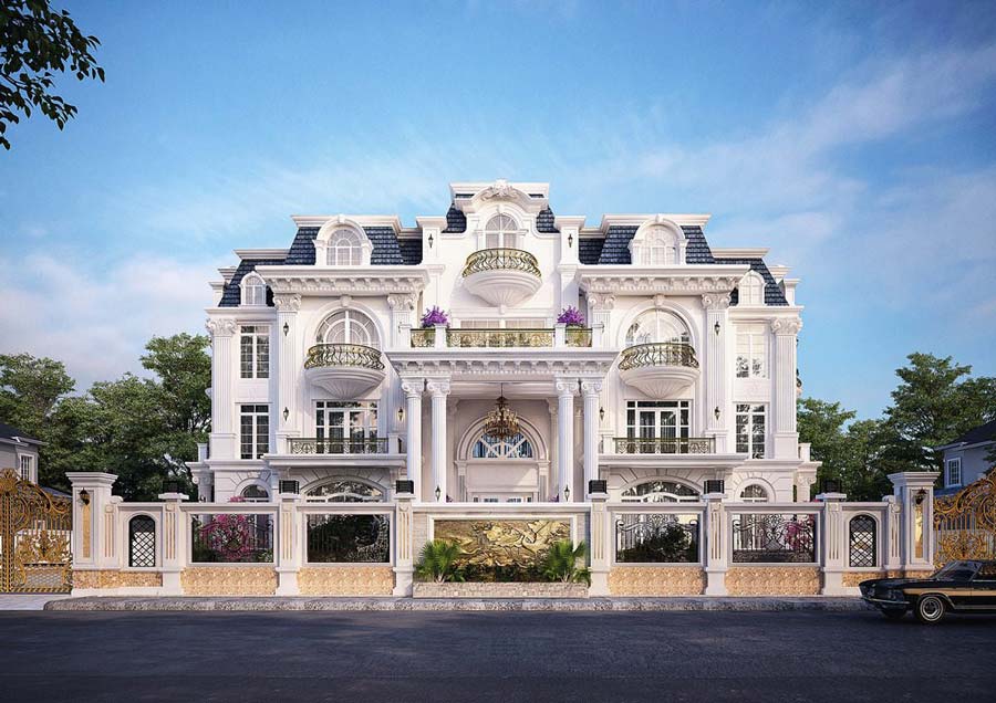 Biệt thự châu Âu mái Mansard