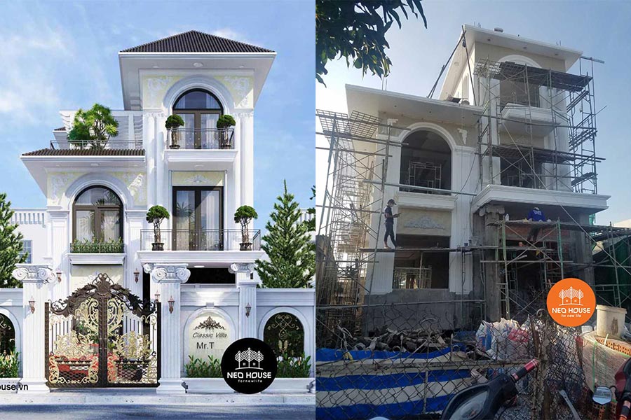 4. Dự án biệt thự 3 tầng tân cổ điển tại Long Xuyên